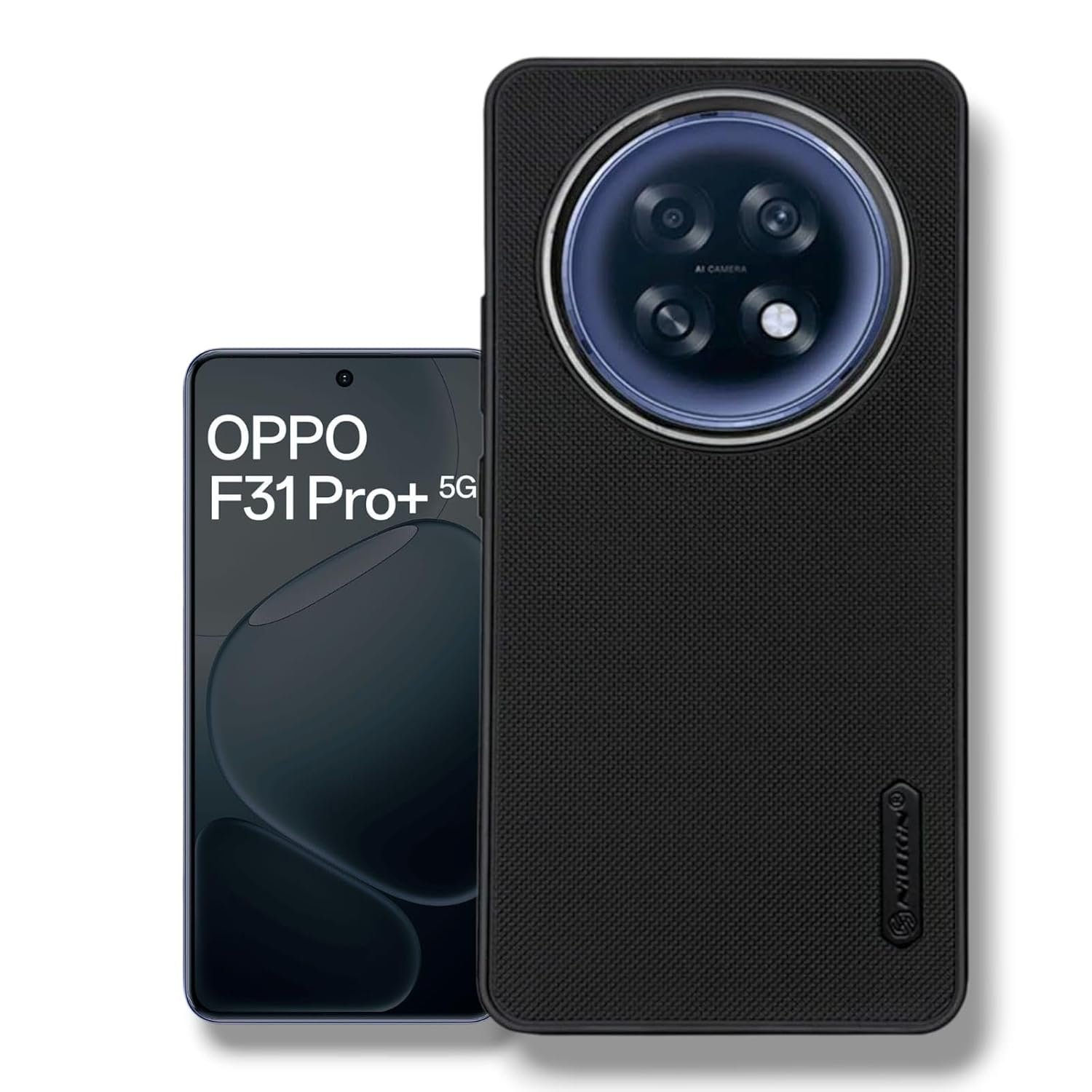 Back Cover for Oppo F31 Pro Plus 5G | F31 Pro+5G, Super Frosted Raised Camera Protect | Textured Grip Design | Ultra-Soft Dotted Slim-Fit Design | Microfiber Cloth Inside | (Black)