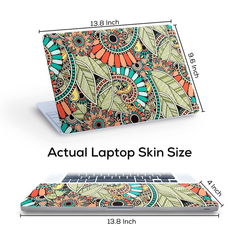Floral F45 Top+Wrist Pad Vinyl Laptop Skin/Sticker/Cover for 14 Inches Laptops Laminated-Removable-HD Quality Compatible for Hp-Dell-Sony-Lenovo-Asus etc.(13.8x9.6 Inches) - Image 3