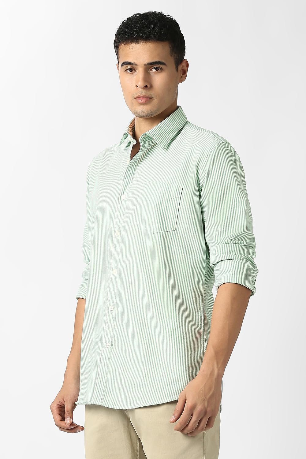 Van Heusen Men Cotton Modern Fit Casual Oxford Stripes Shirts| Effortless Ironing | Superior Fit - Image 2