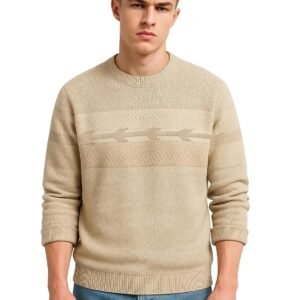 Maniac || Mens || Textured Knit || Full Sleeve || Regular Fit || Cotton || Round Neck T-Shirt