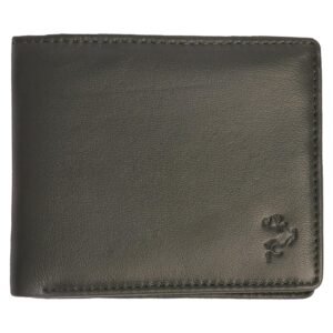 Caribou Premium Genuine Leather Bifold Wallet for Men – Luxury UAE Brand – Slim, Minimalist Design with 2 Cash Compartments, 6 Card Slots, 1 ID Holder & 2 Hidden Pockets. (W113 BLK)
