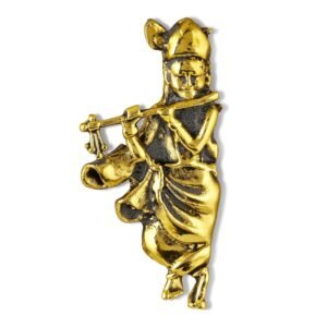 Mahi Divine Lord Krishna Flute Design Antique Finish Unisex Brooch Pin | Ethnic Lapel Pin for Blazer, Kurta, Saree & Dupatta | Traditional Indian Jewelry (PABP1101247PR)
