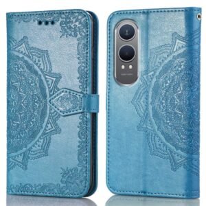 ClickCase Queen Series for OnePlus Nord CE4 Lite 5G Leather Flower Embossing Wallet Flip case Magnetic Closure Flip Cover for OnePlus Nord CE4 Lite 5G (Sky Blue)