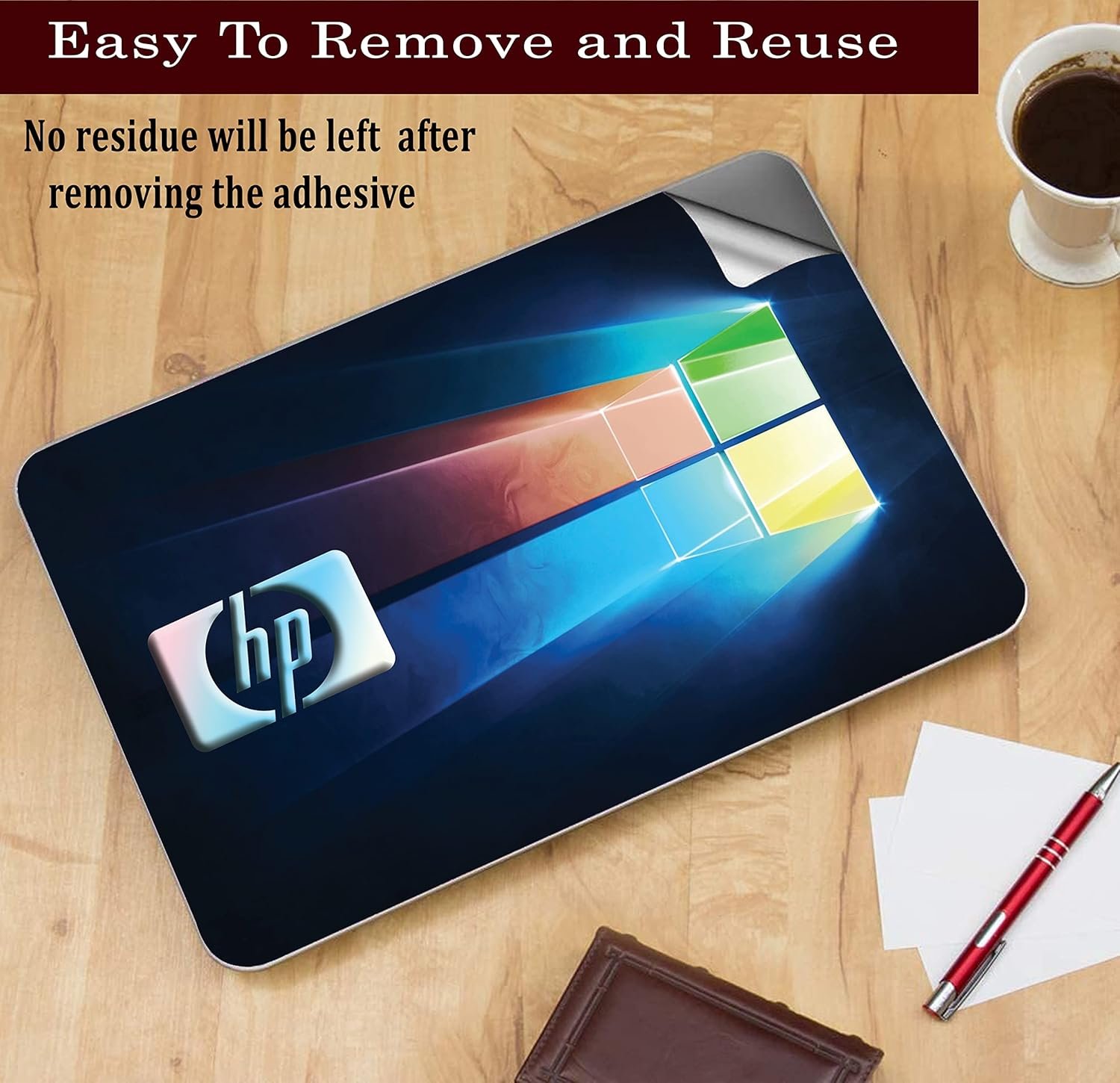 Pattern H2 Top+Wrist Pad Vinyl Laptop Skin/Sticker/Cover for 15 to 15.6 Inches Laptops Laminated-Removable-HD Quality Compatible for Hp.(15x10 Inches) - Image 4