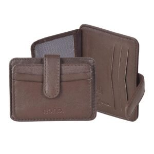 Amazon Brand – Eono Lucifer Genuine Leather Front Pocket Minimalist RFID Blocking Multiple Card Case Holder for Men Easy Access ID Window Ultra Strong Stitching