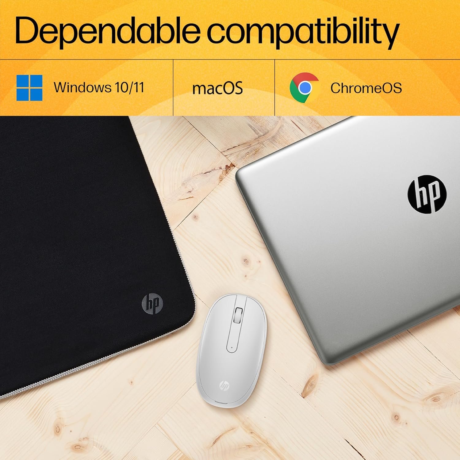 HP 240 Lunar White Bluetooth Mouse/Bluetooth® 5.1 connection/15 Month battery/1600 dpi Optical Sensor/Sleek and ambidextrous Design - Image 9