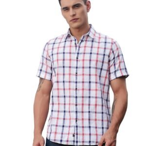 Thomas Scott Men’s | Classic | Spread Collar | Short Sleeves | Tartan Checks | 100% Cotton | Casual | Shirt | (Available in Plus Size)