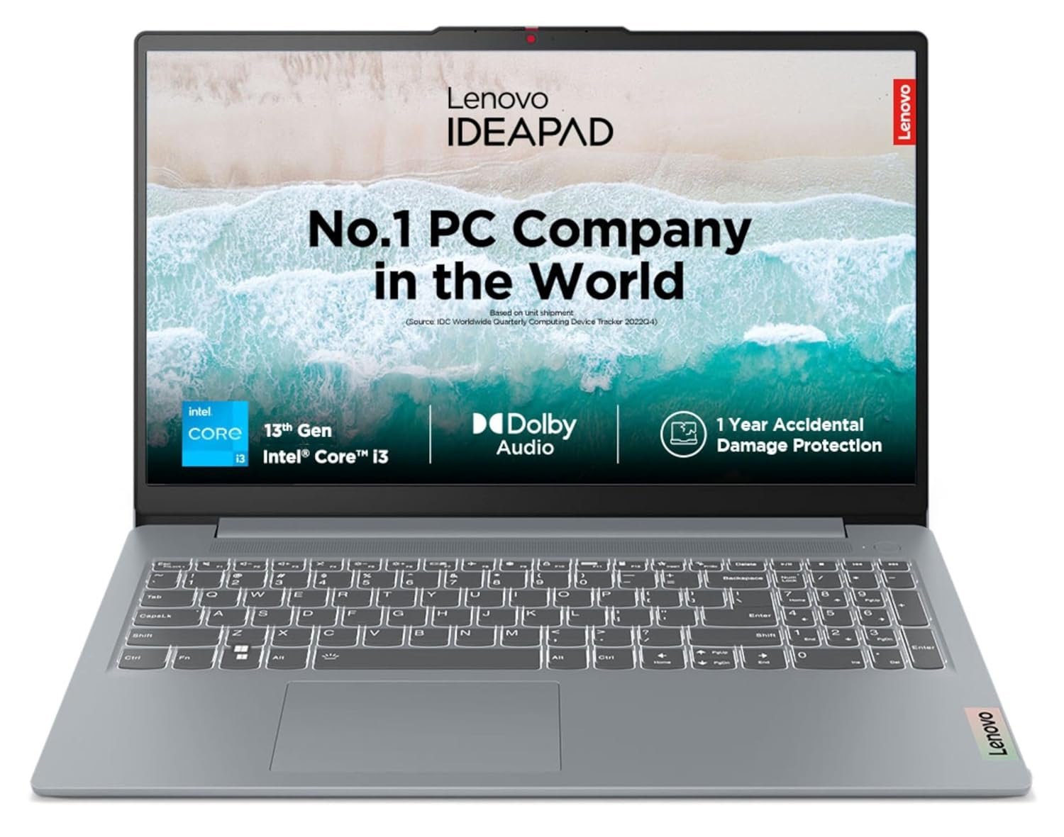 Lenovo IdeaPad Slim 3 13th Gen Intel Core i3-1315U 15.6 inch (39.6cm) FHD Laptop (8GB RAM/512GB SSD/Windows 11/Office 2024/Backlit Keyboard/1Yr ADP Free/3 Month Game Pass/Grey/1.6Kg), 82X700FXIN