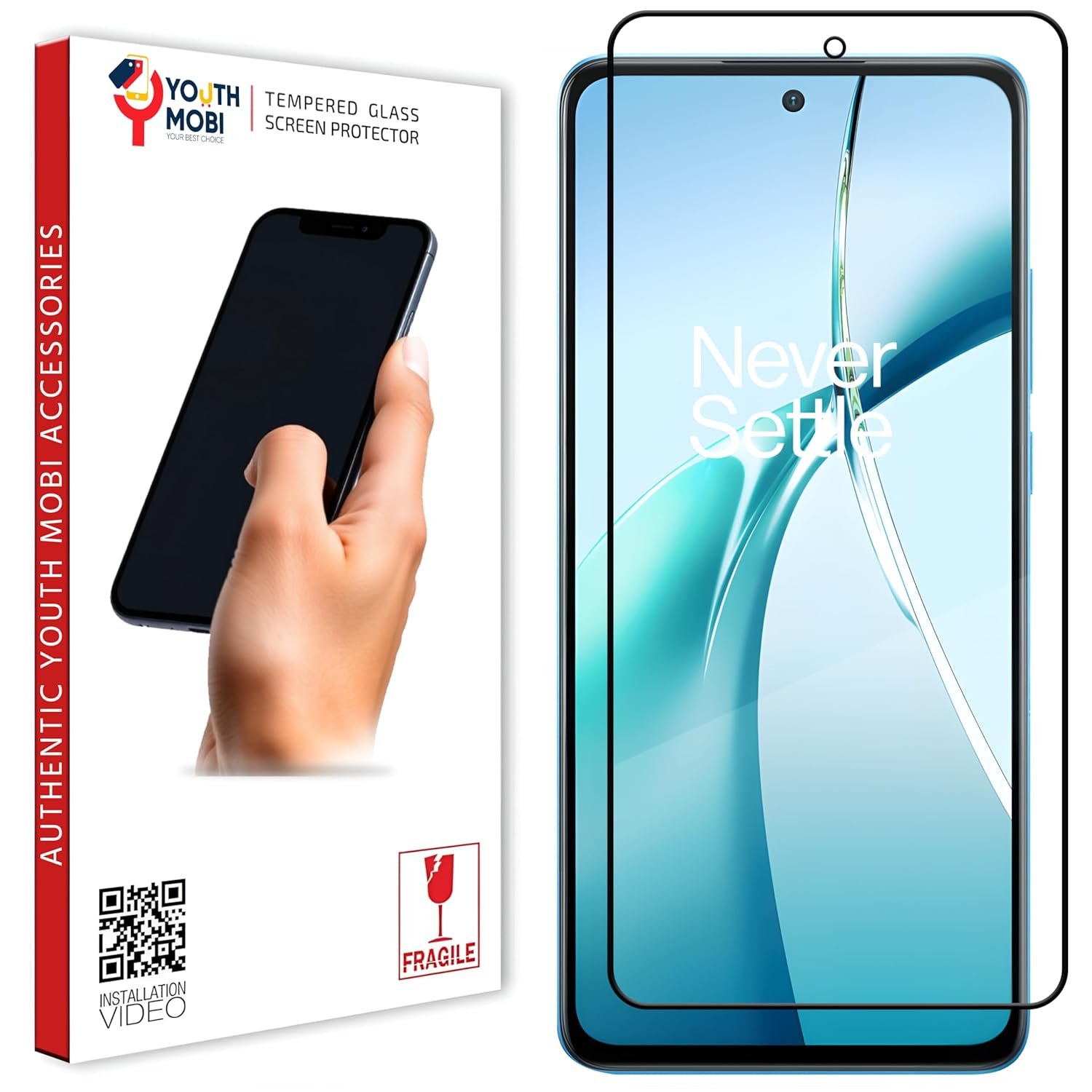 Premium HD+ Tempered Glass Screen Protector for OnePlus Nord CE4 5G (6.67 Inch) | Edge-to-Edge Full Coverage | Anti-Scratch & Smudge-Resistant | Easy Installation Kit – Pack of 1 (Black)