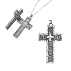Cross Chain For Men, Neck Chain For Men, Cross Chain Pendant Stainless Steel 3D Design Gift Box For Birthday Christmas Valentine
