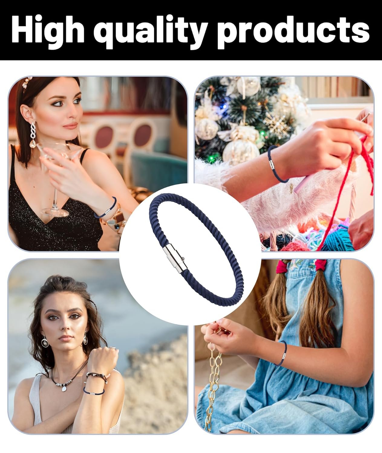 Rope Bracelet for Men Mens Accessories Stylish, Hand Bands for Men Paracord Bracelet for Man, Mens Bracelet for Casual Wear and Travel - Image 6