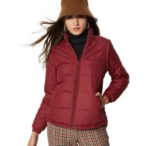 Amazon Brand – Symbol Women’s Regular Quilted Jacket With Detachable Sleeves (Available in Plus Sizes)