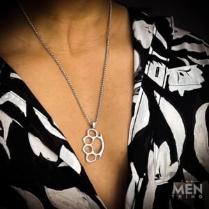THE MEN THING Alloy Pendant with Pure Stainless Steel 24inch Round Box Chain, European trending Style – Round Box Chain & Pendant for Men & Boys