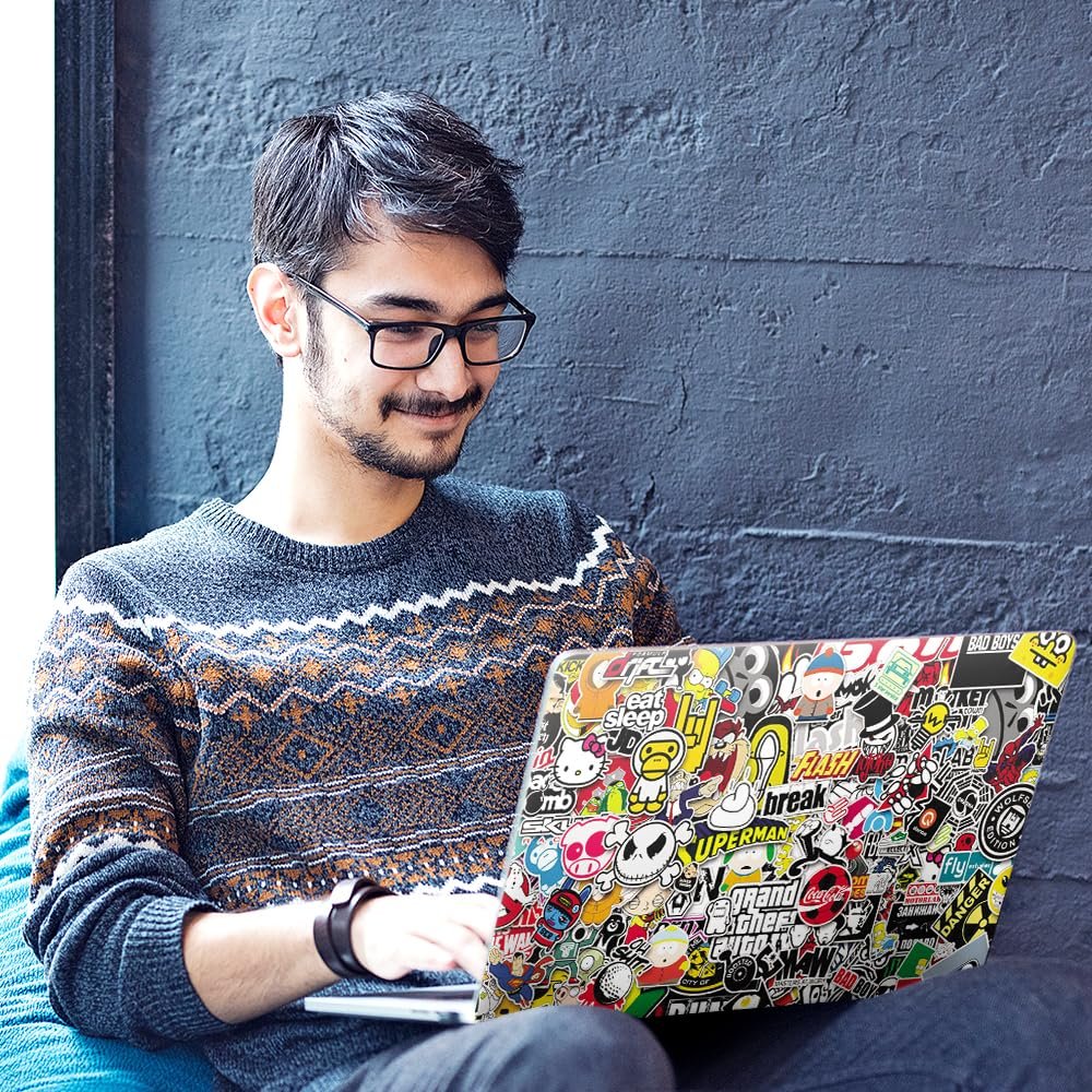 GTA, Eat Sleep Top+Wrist Pad Vinyl Laptop Skin/Sticker/Cover Upto 15.6 Inches Laptops Laminated-Removable-HD Quality Compatible for Hp-Dell-Sony-Lenovo-Asus etc.(15x10 Inches) - Image 5