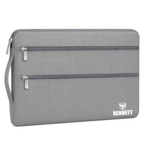 KBBRD Bennett Khadi + Polyester Drax Laptops Bag Sleeve Case Cover Pouch for 15.6 Inches 39Cm Laptop Apple/Dell/Lenovo/Asus/Hp/Samsung/Mi/MacBook/Ultrabook/Thinkpad/Idea Pad/Surfacepro (Grey)