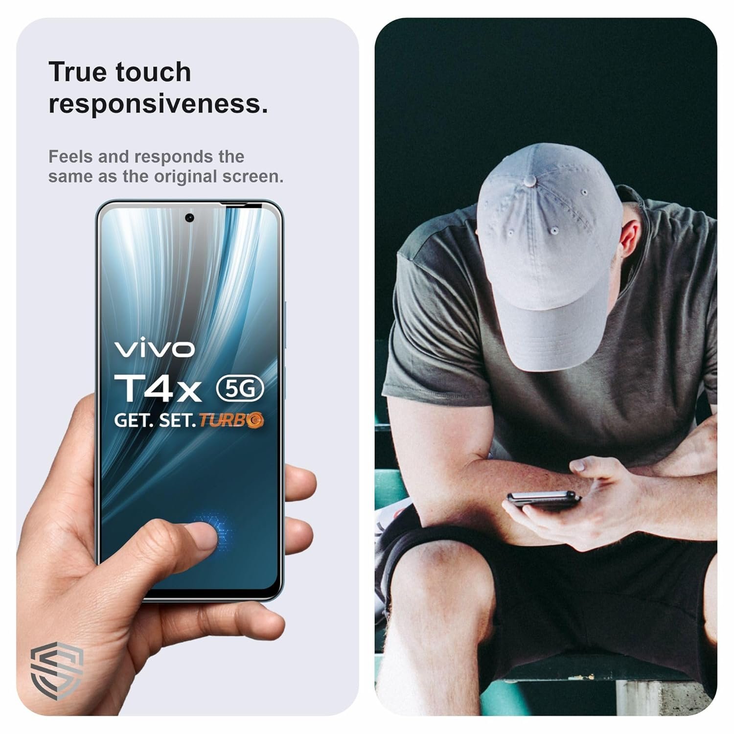 Military-Grade Gorilla Tempered Glass For iQOO Z10x and Vivo T4X (6.72 Inch) With Installation Kit | Edge to Edge Coverage | Black - Image 4