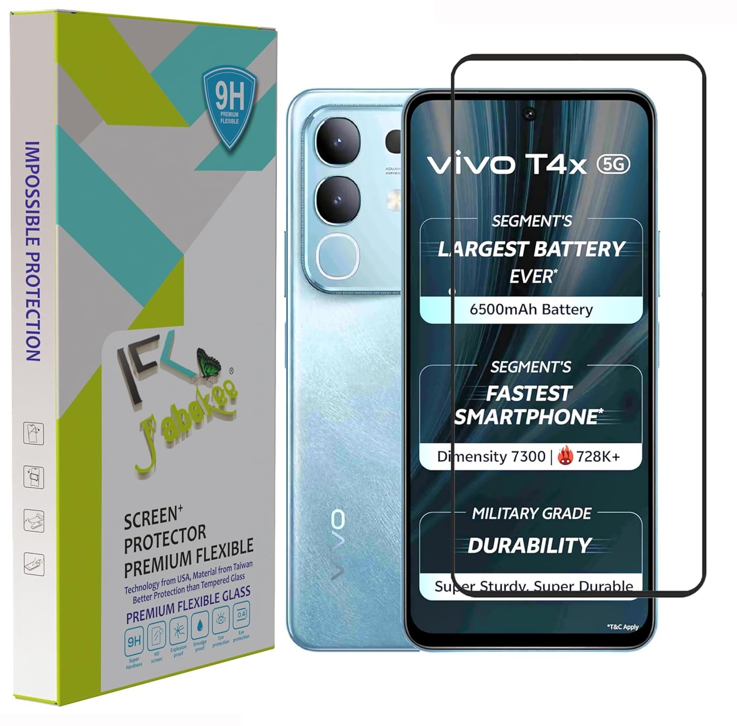 Tempered Glass Screen Protector Compatible For Vivo T4X and Vivo Y39 (6.72 Inch) Black Cellphone With Edge-To-Edge Protector Coverage And Easy Installation Kit