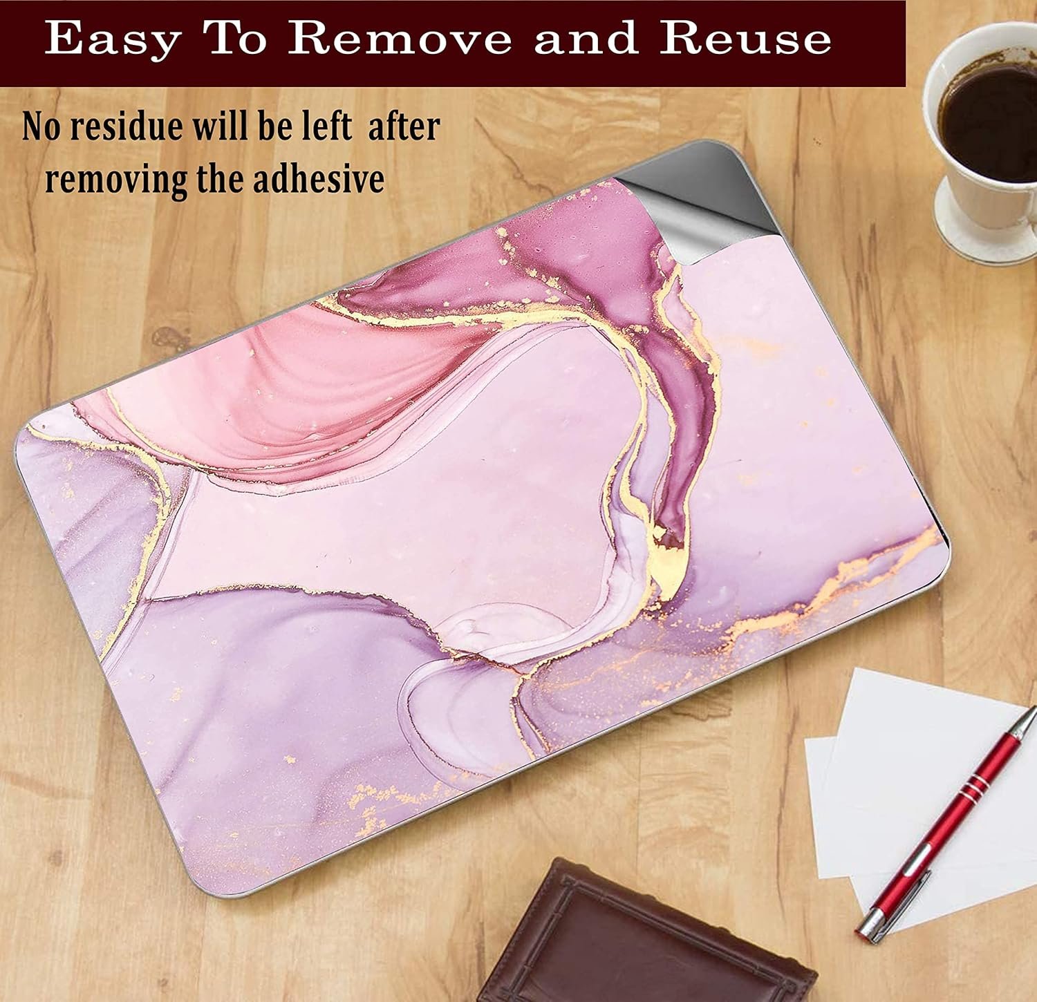 Marbel D4 Top+Wrist Pad Vinyl Laptop Skin/Sticker/Cover for 14 Inches Laptops Laminated-Removable-HD Quality Compatible for Hp-Dell-Sony-Lenovo-Asus etc.(13.8x9.6 Inches) - Image 4