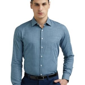 Van Heusen Formal Checkered Shirt for Men| Premium Cotton| Full Sleeves| Slim Fit |Breathable Fabric