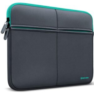 AirCase Premium Laptop Bag with 6 Pockets fits Upto 15.6" Laptop/MacBook, Wrinkle Free, Padded, Waterproof Light Neoprene case Cover Sleeve Pouch, for Men & Women, Grey- 6 Months Warranty
