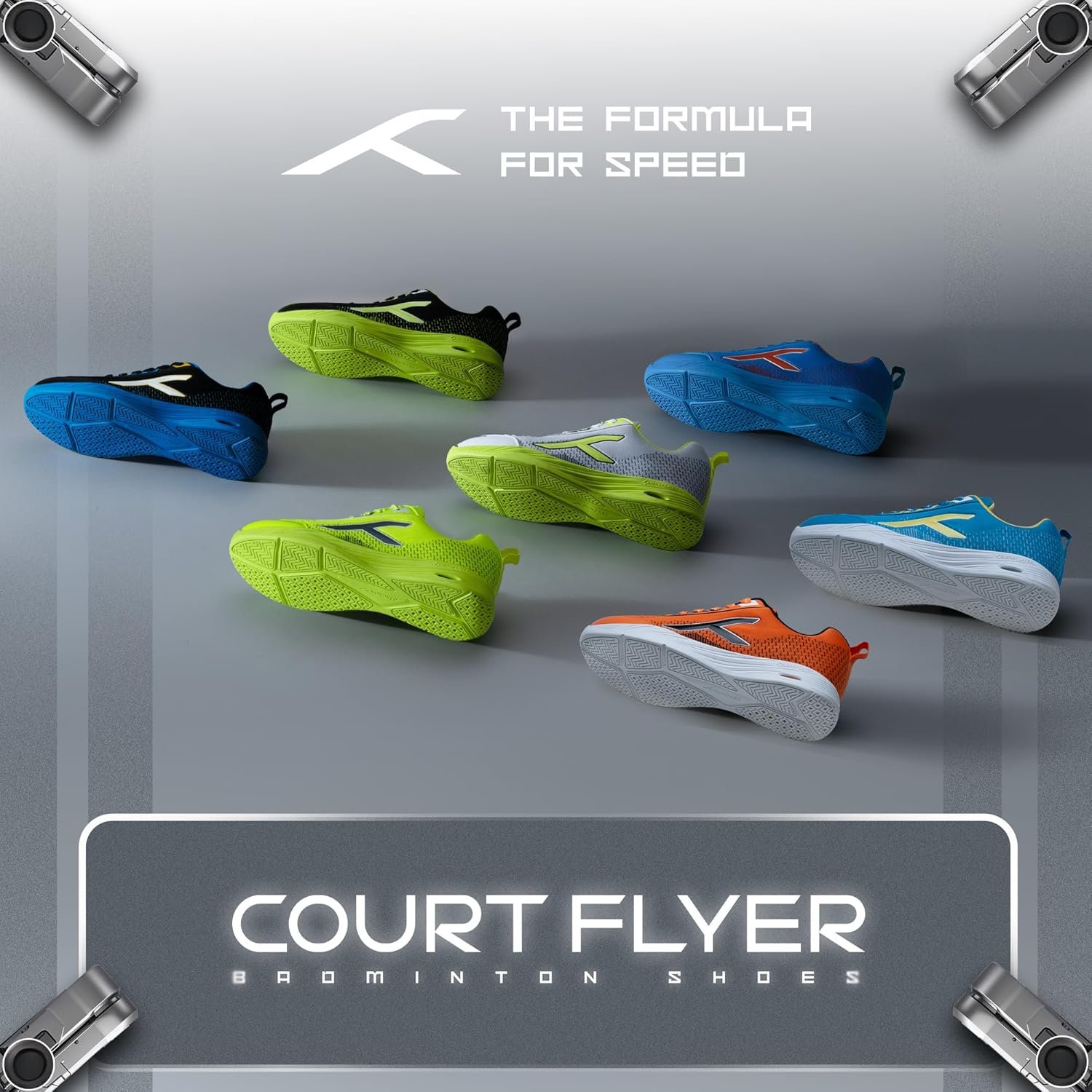Hundred Court Flyer Non-Marking Badminton Shoes | All Indoor Sports | Lightweight, Breathable & Durable | X-Cushion | Active Grip Sole - Image 8