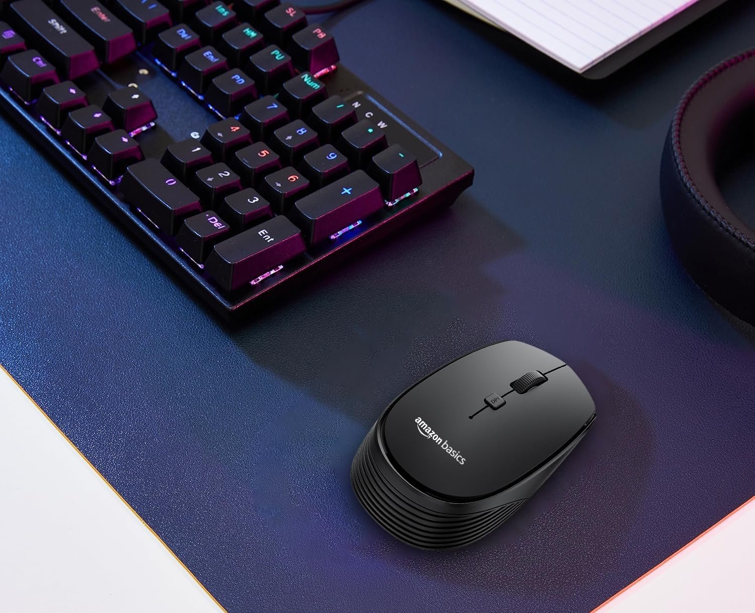 amazon basics Wireless Optical Mouse with 2.4GHz, USB Nano Dongle, Optical Orientation, Click Wheel, Adjustable DPI - Image 5