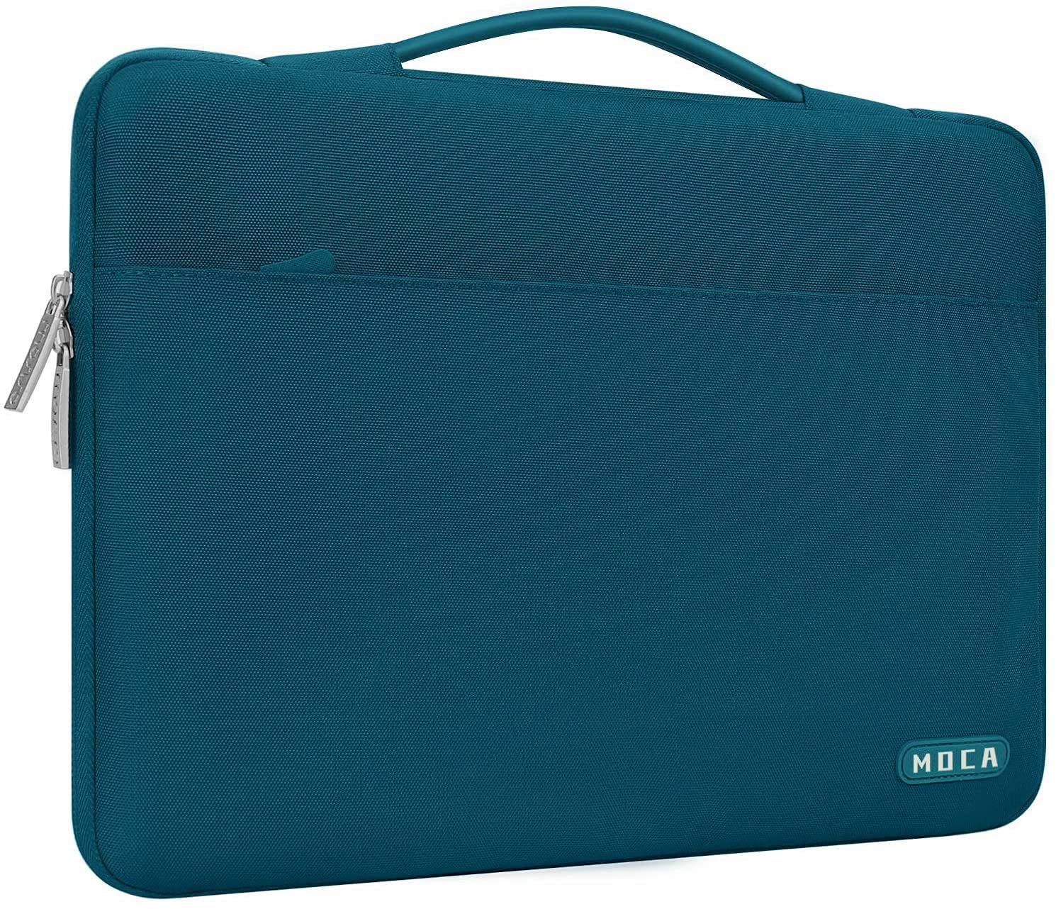 MOCA 360 Protective Laptop Sleeve Compatible for Laptops MacBook Pro 16 inches, 15 15.4 15.6 inches Dell HP ASUS Acer Samsung Sony Chromebook, Polyester Bag with Trolley Belt (Deep Teal, 16 inches)