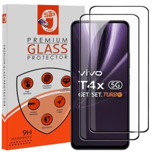 Premium Tempered Glass Screen Protector Guard Compatible For Vivo T4X 5G (6.68 Inch, Pack of 2) | Edge to Edge Coverage With Easy to installation kit for Smartphone