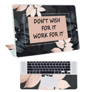 Floral D24 Top+Wrist Pad Vinyl Laptop Skin/Sticker/Cover for 14 Inches Laptops Laminated-Removable-HD Quality Compatible for Hp-Dell-Sony-Lenovo-Asus etc.(13.8x9.6 Inches)