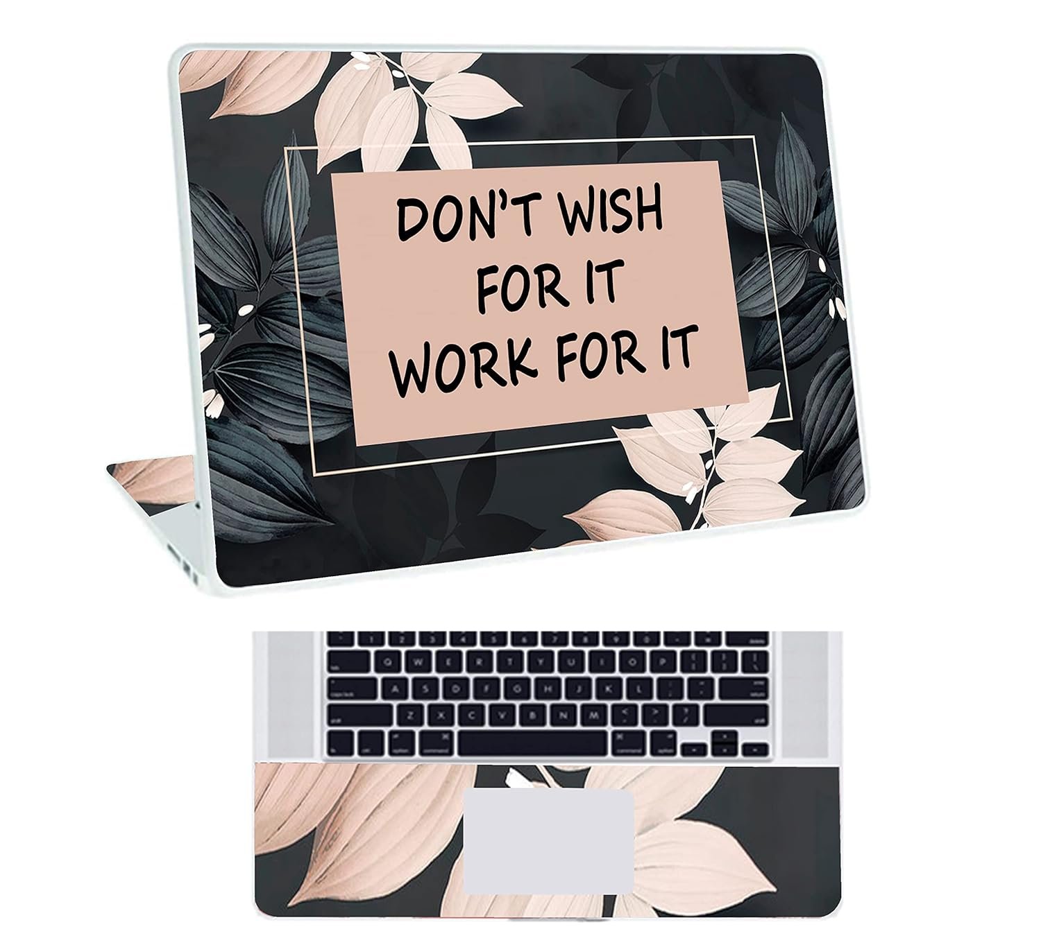 Floral D24 Top+Wrist Pad Vinyl Laptop Skin/Sticker/Cover for 14 Inches Laptops Laminated-Removable-HD Quality Compatible for Hp-Dell-Sony-Lenovo-Asus etc.(13.8x9.6 Inches)