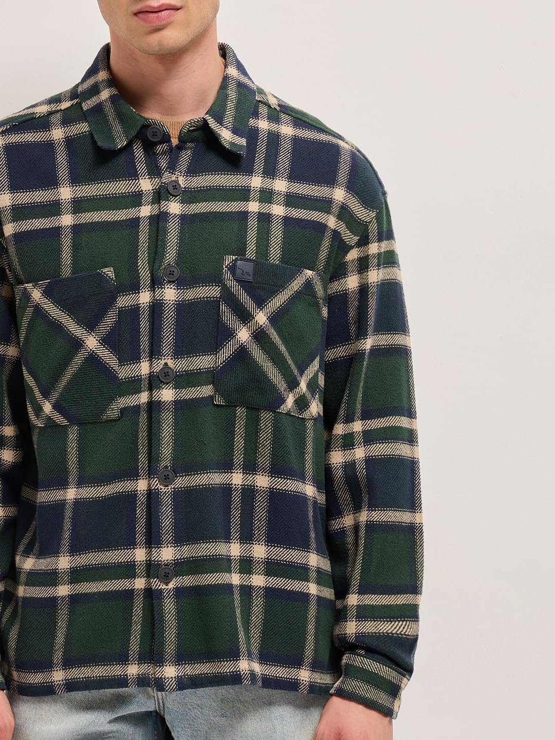 The Bear House Men's Checked Relaxed Fit Shirt - Image 7