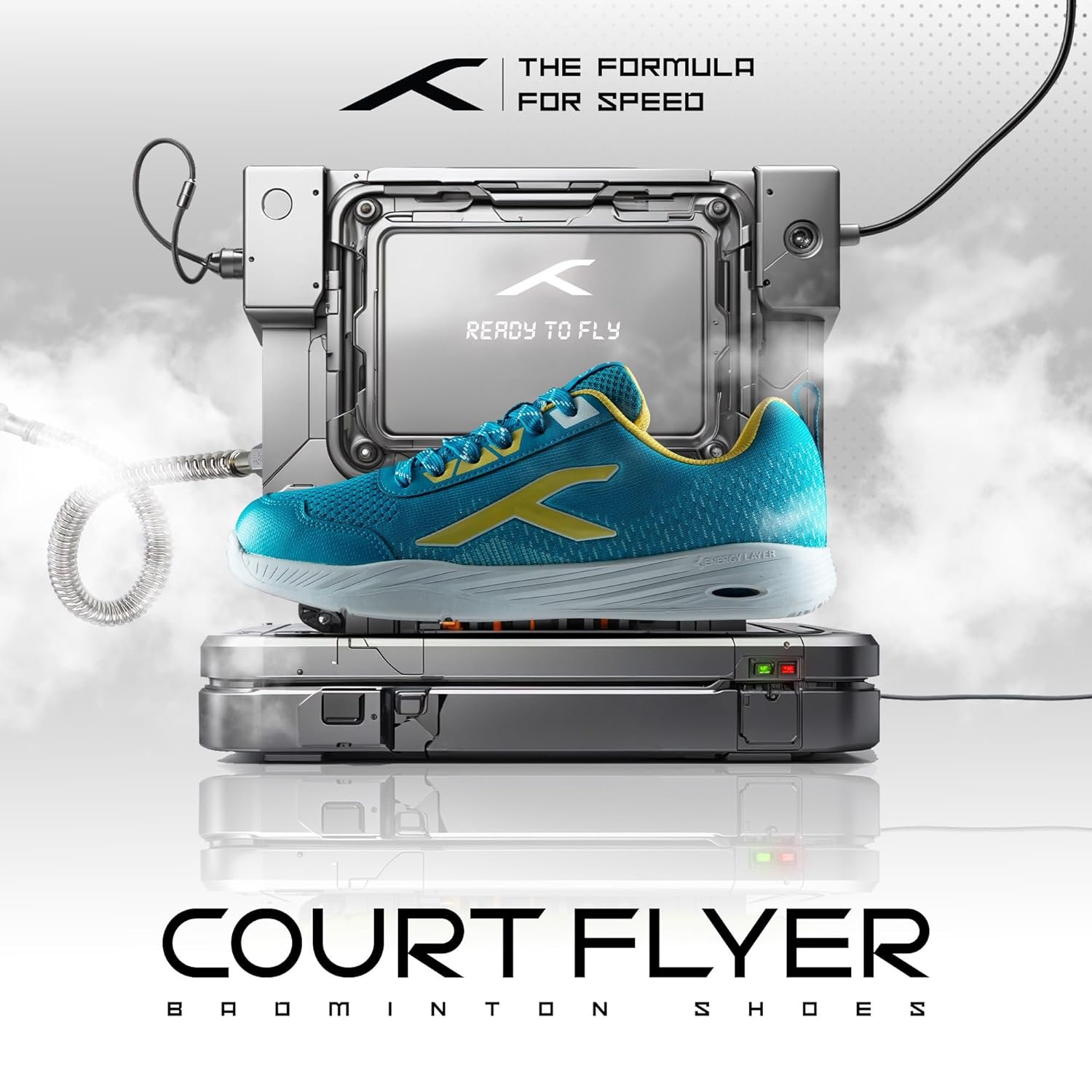 Hundred Court Flyer Non-Marking Badminton Shoes | All Indoor Sports | Lightweight, Breathable & Durable | X-Cushion | Active Grip Sole - Image 2