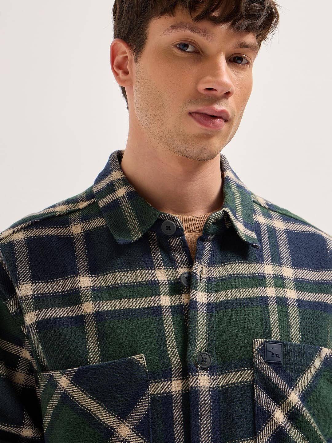 The Bear House Men's Checked Relaxed Fit Shirt - Image 6