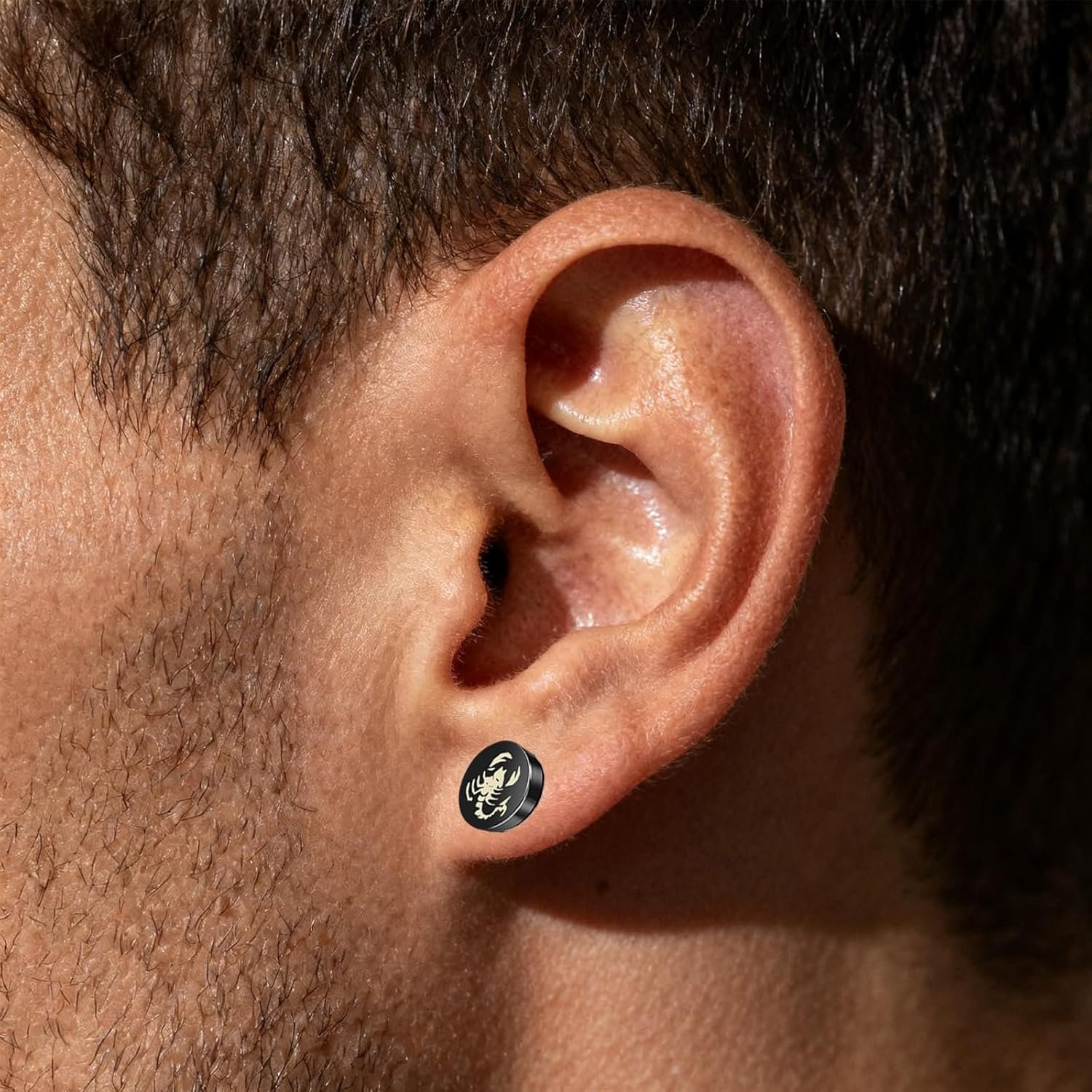 Magnetic Earrings for Men, Non Piercing Ear Studs for Sensitive Ears, Stylish Magnetic Earrings for Men and Boys, Fashion Accessories for men and Special Occasions, 10x10mm Metal - Image 4