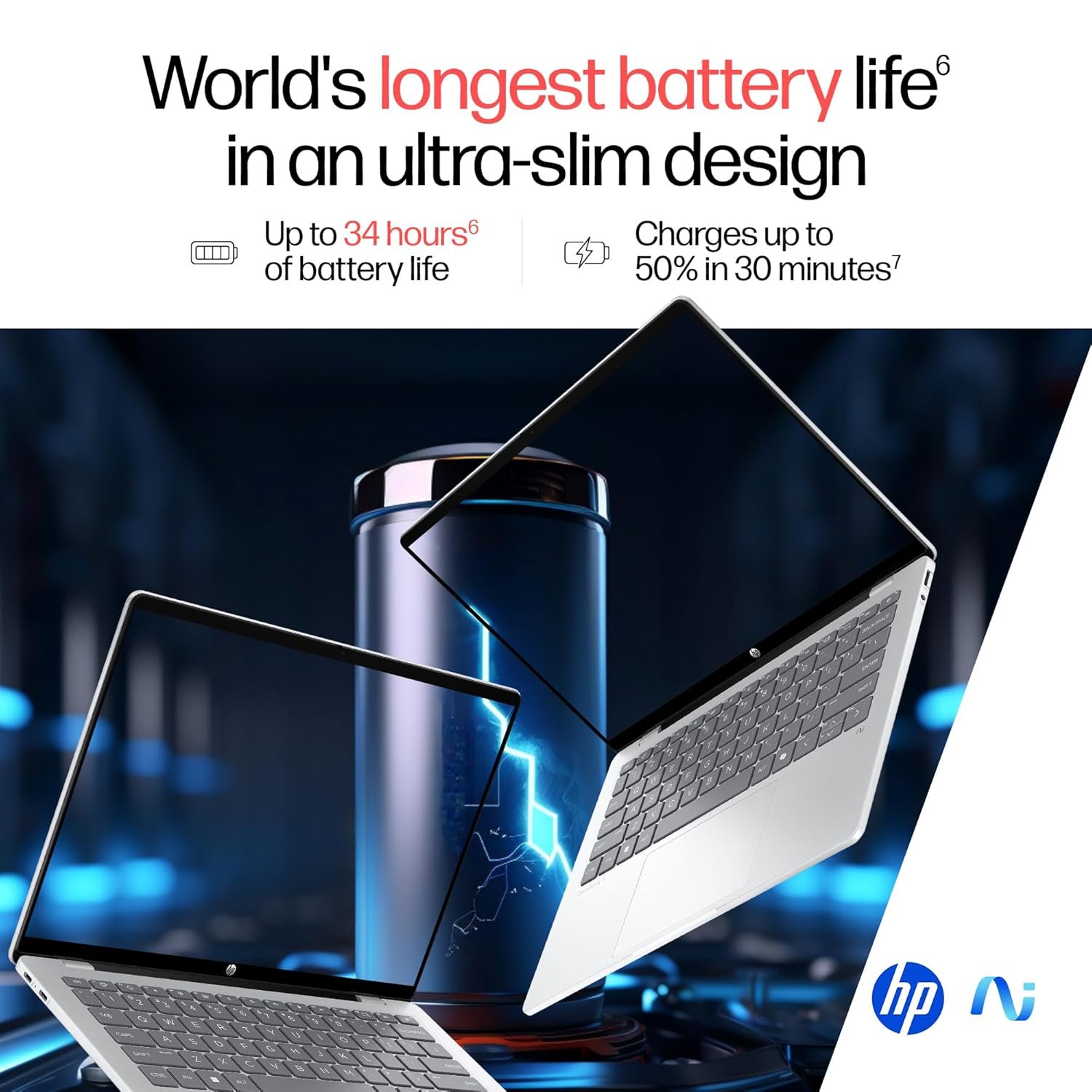 HP OmniBook 5 OLED (Previously Pavilion), Snapdragon X Processor (16GB LPDDR5x, 512GB SSD) 2K, 14''/35.6cm, Win11, M365 Basic(1yr)* Office24, Silver, 1.35kg, he0014QU, Light-Weight, Next-Gen AI Laptop - Image 8