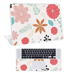 Floral-D7 Top+Wrist Pad Vinyl Laptop Skin/Sticker/Cover for 15 to 15.6 Inches Laptops Laminated-Removable-HD Quality Compatible for Hp-Dell-Sony-Lenovo-Asus etc.(15x10 Inches)