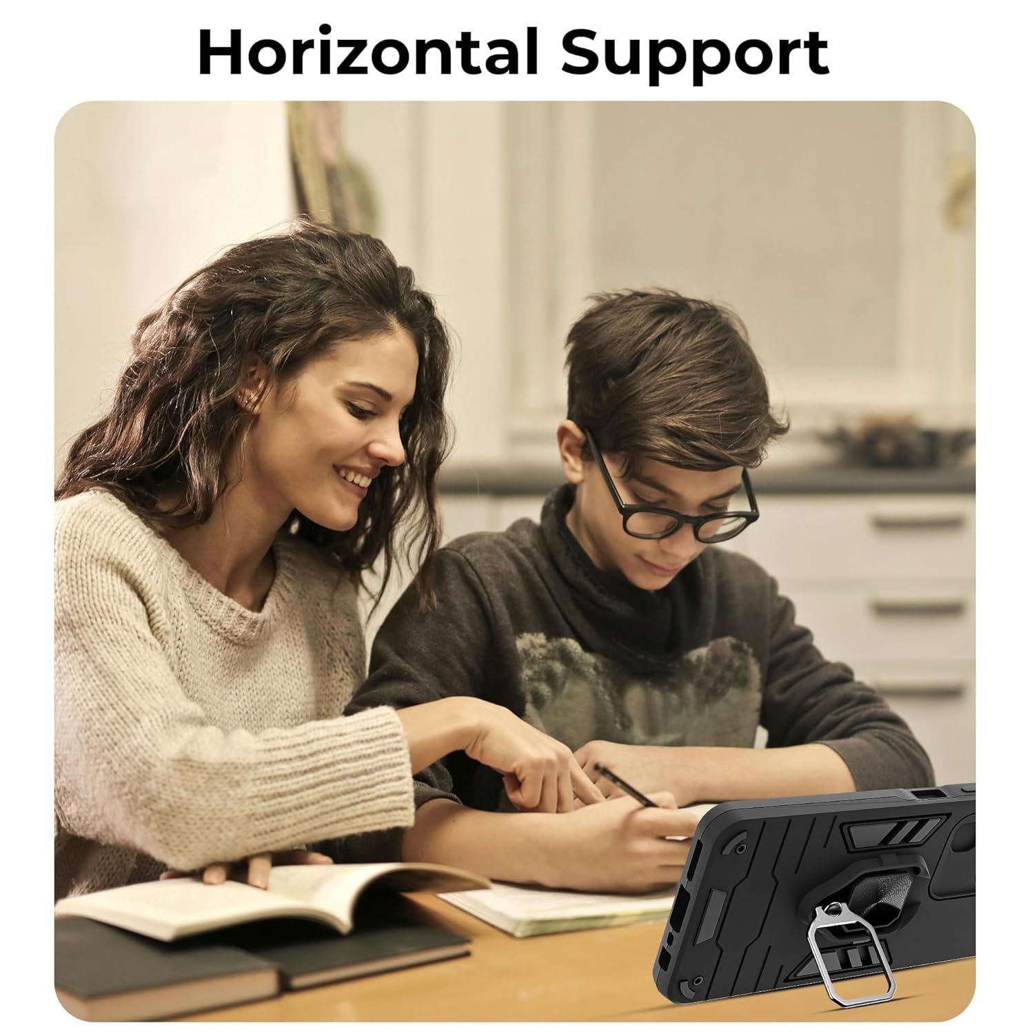 A rtistque Armor Back Case Cover for Vivo T4x 5G/ iQoo Z10x 5G/ Vivo Y31 Pro 5G | Stylish Ring Holder & Inbuilt Stand | Shockproof TPU Protective Design | 360 Degree | Vivo T4x 5G Back Cover - Black - Image 6