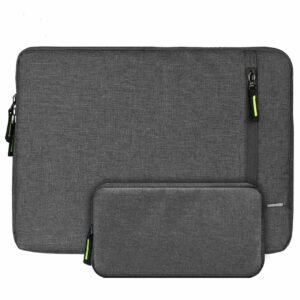 Grade Grey 15.6 Inch Laptop Sleeve Case Cover with Charger Pouch for Dell Inspiron 15 3000 5000, VivoBook/Asus Chromebook/ROG/Asus Zenbook, MacBook Pro 16, A2141/HP OMEN, Notebook