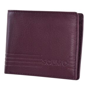 Amazon Brand – Solimo Nathan Genuine Leather RFID Blocking Wallet Ultra Strong Stitching 8 Card Slots 2 Currency Holders 1 Coin Pocket Light Purple (10.5cm x 8.5cm x 2cm)