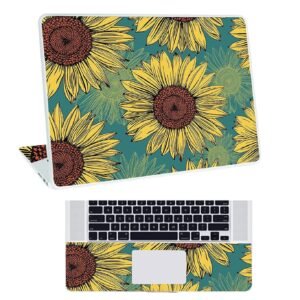 Floral-D8 Top+Wrist Pad Vinyl Laptop Skin/Sticker/Cover for 15 to 15.6 Inches Laptops Laminated-Removable-HD Quality Compatible for Hp-Dell-Sony-Lenovo-Asus etc.(15x10 Inches)