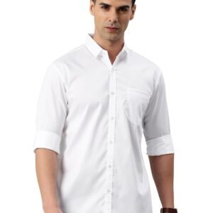 Majestic Man Men’s Cotton Slim Fit Solid Casual Shirt