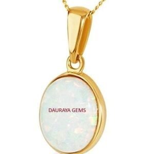 DAURAYA GEMS Certified Natural AA++ Quality Opal Silver Pendant Locket 9.25 Ratti (Australian Opal) Brilliant Cut Certified Astrological Gemstone