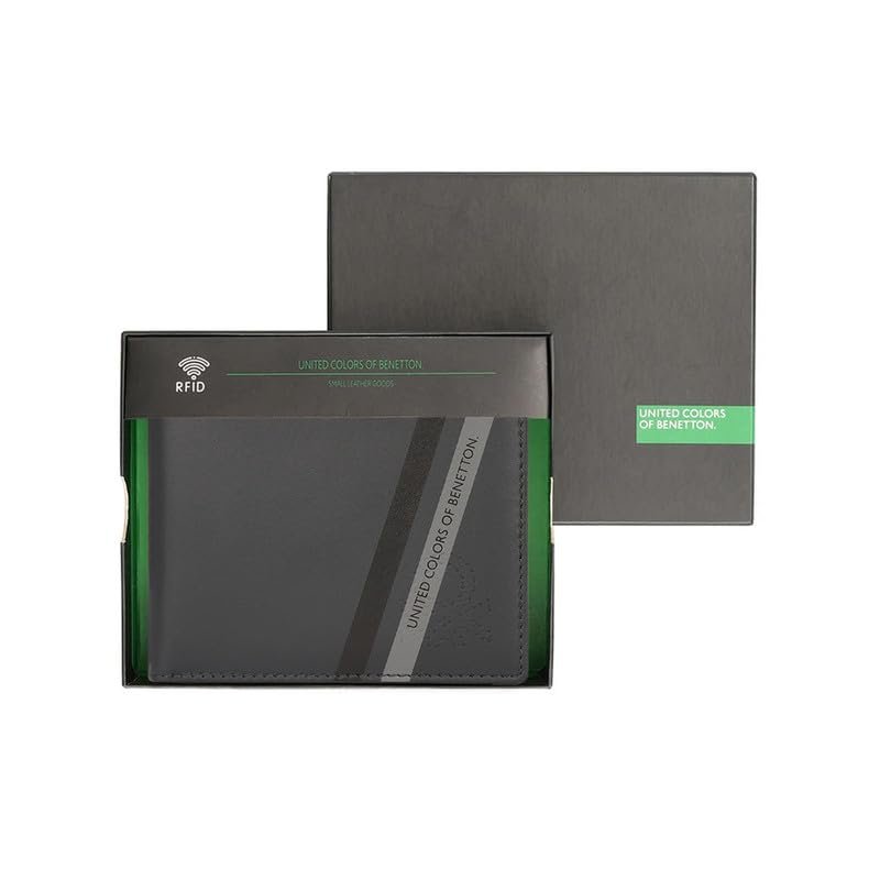 UNITED COLORS OF BENETTON Men RFID Protected Camben Multicard Coin Wallet - Navy, No. of Card Slot: 6 | Printed Multicard Coin Wallet with Side Closure | Leather - Image 8