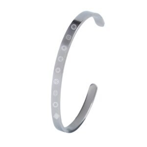 Mesmerize 9 Chakra Gloss Cuff Adjustable Bracelet | Spiritual Energy Balance Bracelet for Men & Women | Stainless Steel Gloss Finish | Open Cuff Kada Style