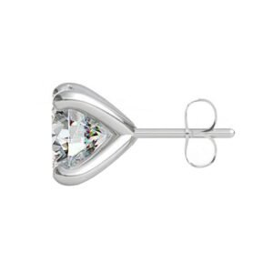 CLARA 925 Sterling Silver Round Solitaire Stud Men Earring |Multiple Size Options | Gift for Men & Boys| 1 Piece