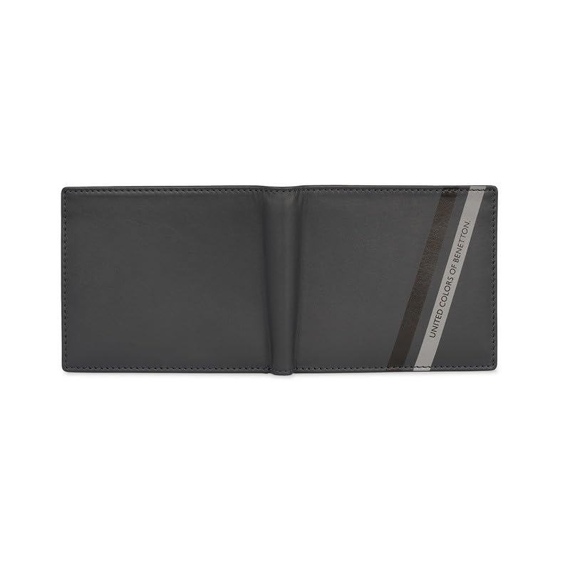 UNITED COLORS OF BENETTON Men RFID Protected Camben Multicard Coin Wallet - Navy, No. of Card Slot: 6 | Printed Multicard Coin Wallet with Side Closure | Leather - Image 4