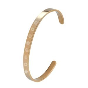 Mesmerize 9 Chakra Gloss Cuff Adjustable Bracelet | Spiritual Energy Balance Bracelet for Men & Women | Stainless Steel Gloss Finish | Open Cuff Kada Style