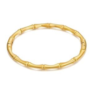 Minimalist Bamboo Slim Oval Cuff Design Bangle Bracelet for women & Girls Fashion Jewellery
