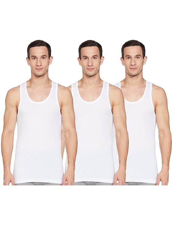 Van Heusen Men Anti Bacterial Vest - 100% Combed Cotton - Pack of 3 - Moisture Wicking, Soft Handfeel_10071_White_XXL