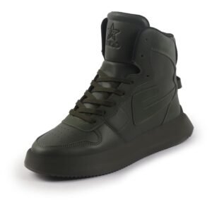 FAUSTO Men’s High Top Chunky Classic Lace Up Sneakers|High Ankle Sneakers with Memory Cushion|Lightweight All Day Sneakers